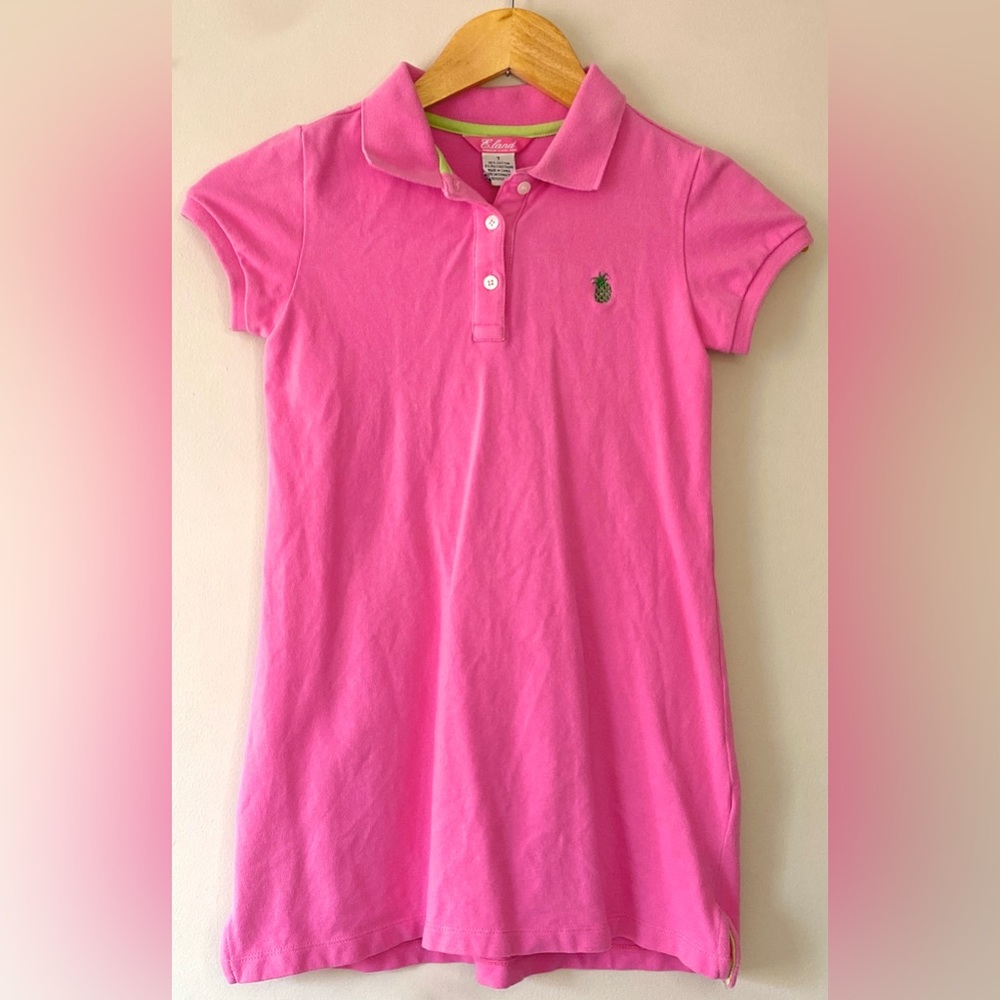 E. Land Kids Pink Golf Shirt Dress
